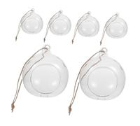 ORFOFE 6 pezzi Porta Candele Sfera in Vetro Trasparente da Appendere Portavaso Pensile in Vetro Resistente per Centrotavola e Decorazioni Casa Elegante Portacandela per Tealight con