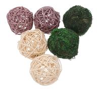 ORFOFE 6 Pezzi Sfere Decorative in Rattan Naturale Mano Palla Ornamentale per Centrotavola Riempitivi per Ciotole e Vasi Design per Decorazioni da
