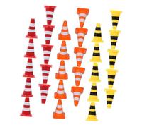 ORFOFE 60 Pezzi Mini Coni Stradali Giocattolo in Plastica Colorati per Sicurezza Stradale Barriere e Segnali Educativi per Gioco e Apprendimento Leggeri e Facili da Trasportare per Uso