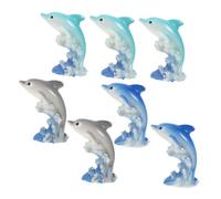 ORFOFE 7 Pezzi Mini Resina Figurine di Mammiferi Marini Resistenti per Casa e Terrari Muschio Figure Miniature per Micro Paesaggi e Cake Topper