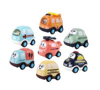 ORFOFE 7 pezzi Veicoli Inerzia Pull Back Mini Automobili Giocattolo per Design Sicuro e Dimensioni Compatte Include Auto Polizia Ambulanza Vigili del Fuoco per Ragazzi e Colore Casuale