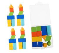 ORFOFE 70 Pezzi Geometric Solid Shapes per Insegnamento per Sviluppo Cognitivo e Creatività Giocattoli Educativi per Età Prescolare e Scuola