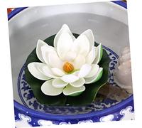 ORFOFE 8 Pezzi Galleggianti Artificiali Foglie e Fiori Simulati per Decorazione Manutenzione Colore Resistente Bianco