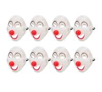 ORFOFE 8 pezzi Maschere Clown Sorridente in PVC da Maschera Halloween Full Face Leggera per Carnevale e Feste Mascherate Accessori Costume Clown Spaventoso per Donne e Adulti