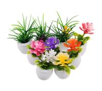 ORFOFE 9 Pezzi Piante Artificiali in Miniatura per Casa delle Bambole Vasi Decorativi Simulati Accessori Micro Paesaggio per Decorazione Interni e Ufficio