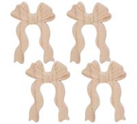 ORFOFE Applique in Legno Intagliato Europeo 4 Pezzi 9X115 CM Fiocco Traforato Decorazioni per Mobili Soffitti e Pareti Intarsi Decorativi Artigianali per Arredamento Classico