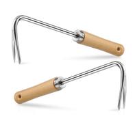 ORFOFE Attrezzo Estirpatore Erbacce in Acciaio con Manico Legno Ergonomico Sarchiatore per Giardino e Orto Strumento Manuale per Rimozione Erbacce Pratico