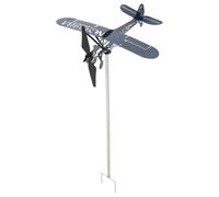 ORFOFE Banderuola da Tetto in Metallo a Forma di Aeroplano, Segnavento Decorativo da Giardino Resistente per Cortile Esterno, Indicatore Direzione Vento Facile da Installare per Patio