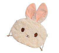 ORFOFE Borsa a Tracolla in Peluche a Forma di Coniglio, Mini Borsa a Catena Morbida Beige Cerniera, Portaoggetti Leggera per Uso Quotidiano Scuola