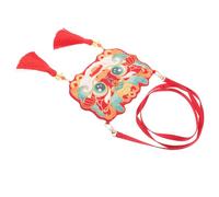 ORFOFE Borsa a Tracolla Ricamata Motivo Drago Poliestere Resistente Borsa da Adolescente Elegante per Abbigliamento Hanfu e Celebrazione Capodanno Lunare Accessorio Moda Donna