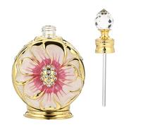 ORFOFE Bottiglia in Vetro da 12ml per Olio Essenziale Rossa Design a Fiore di Rosa, Portatile e Raffinata per Conservazione e Viaggio di Profumi e Oli Essenziali