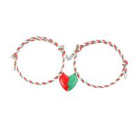 ORFOFE Braccialetti per Coppie Intrecciati Cuore Set da 1 Paio in Lega e Corda Resistente Braccialetti Coordinati dell'Amicizia Unisex per Fidanzati e Amici Accessori Moda Quotidiana