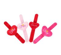 ORFOFE Braccialetti Slap Decorativi a Forma di Cuore in Peluche Set 4 Pezzi Fasce Leggere e Morbide per Feste Romantiche Bomboniere e Accessori da Polso