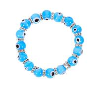 ORFOFE Braccialetto di Perline Chic in Vetro Blu Stile Malocchio, Bracciale Esotico da Donna Leggero e Resistente, Accessorio Decorativo Creativo per Polso Regalo Famiglia e Amici