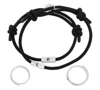ORFOFE Braccialetto Intrecciato Mese e Stella Anello Coordinato Set da 4 Pezzi in Corda Poliestere Regalo per Coppie Amici e Studenti Accessorio Moda Estivo per Donna
