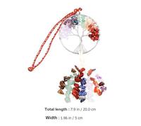 ORFOFE Ciondolo Chakra in Pietra Naturale Albero della Vita, Decorazione Sospesa per Interni Auto e Casa, Piccolo e Leggero Ornamento Colorato per Specchietto Retrovisore e Finestra