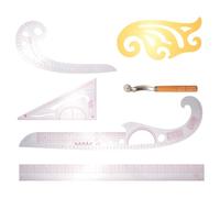 ORFOFE Clothing Sample Cutting Ruler in plastica, Hot Hem Ruler For Sewing per misure e taglio, 1 set per appassionati