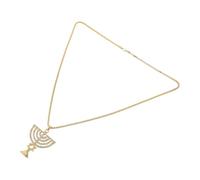ORFOFE Collana Menorah con Cristalli Brillanti Ciondolo Ebraico Hanukkah in Oro Gioielli Religiosi Unisex per Festività e Regalo Significativo