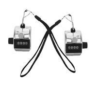 ORFOFE Contatore Manuale in Metallo, Contatore Numerico Portatile 4 Cifre, Set da 2 Pezzi per Conteggio Persone e attività Sportive