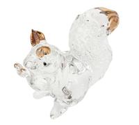 ORFOFE Crystal Glass Squirrel Figurine Cute Animal Sculpture Paperweight Elegant Autumn Table Centerpiece For Birthday Thanksgiving Christmas Home Decor