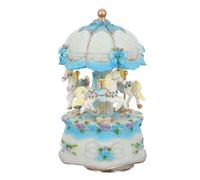 ORFOFE Decorazioni Musicali per Il Tavolo delle Vacanze giostra Musicale per Ragazze Statuetta Musicale di Cavallo Vintage giostra Rotante con luci Blue