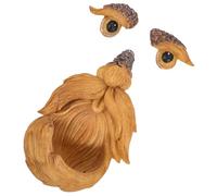 ORFOFE Distributore di Cibo per Uccelli Selvatici Faccia da Vecchio Uomo in Resina, Occhi che Si Illuminano al Buio, Facile da Installare per Decorazioni da Giardino e Patio
