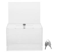 ORFOFE Fundraising Donation Box in Acrilico con Lucchetto, Lottery Box Trasparente, per Eventi di Beneficenza e Raccolta Fondi