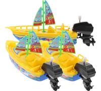ORFOFE Giocattolo da Bagno a Carica Manuale 3 Pezzi Barca a Vela in Plastica per Piccoli, Giocattolo da Doccia Sicuro e Divertente per Vasca, Regalo per Ragazzo Ragazza