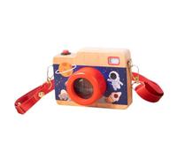 ORFOFE Giocattolo Macchina Fotografica in Legno, Caleidoscopio Educativo Colorato Prisma, Mini Giocattolo Caleidoscopio per Feste e Sviluppo Creativo