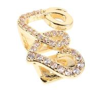 ORFOFE Grill Doppio Cuore in Rame con Zirconi Elegante e Comodo per Feste Performance e Uso Quotidiano Unisex