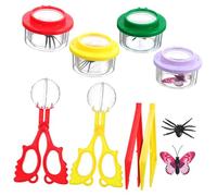 ORFOFE Kit Osservazione Insetti con Barattolo Trasparente e Dingrandimento per Esplorazione Include Pinzette e Clip per Studio Dettagliato degli Insetti