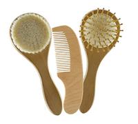 ORFOFE Kit Per La Del Neonato Spazzola Di Lana Pettine Di Legno Set Per Il Cuoio Capelluto Del Bambino Dalla Nascita Anno Di Età