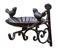 ORFOFE Mangiatoia da Parete in Ghisa per Uccelli con Abbeveratoio Antiruggine Supporto Decorativo da per Alimentazione Esterna degli Uccellini