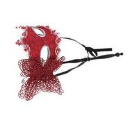 ORFOFE Maschera da Ballo Mano con Bastone Dragone Elegante Maschera Masquerade per Feste Prom e Carnevale con Design Farfalla Rossa Leggera e Facile da Pulire