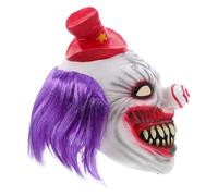 ORFOFE Maschera Horror Clown Realistica per Adulti con Capelli e Verdi Accessorio in Lattice Spaventoso per Halloween Mascherata e Eventi Tema Horror