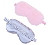 ORFOFE Maschera per Dormire in Peluche 2 Pezzi Copertura Occhi Morbida ed Elastica Blocca Luce per Sonno Profondo Adatta Viaggi Casa e Relax