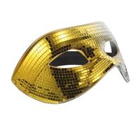 ORFOFE Maschera Specchiata Riflettente Disco Ball Glitter Unisex Leggera per Feste Dj Halloween Masquerade Prom Cosplay Oro e Argento Sfumat