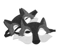 ORFOFE Maschere a Mezza Faccia per 3 Pezzi, Maschera Animale Lupo in Feltro Grigia, Accessori Cosplay per Feste a Tema e Compleanni, Bomboniere Creative per Attività Ludiche