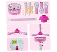 ORFOFE Microfono Giocattolo per Doppio Microfono Musicale con Luci e Suoni Canta Karaoke Ragazzo Ragazza Ragazza e Funzioni Rosa Senza Batterie