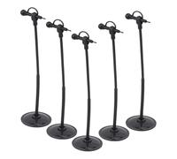 ORFOFE Microfono in Miniatura Nero 5pezzi in Plastico Compatto e Portatile per Ragazzo Ragazza, Decorazione e Accessorio per Scenari di Casa delle Bambole e Racconti