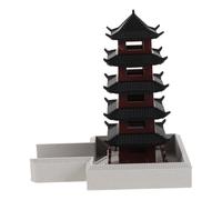 ORFOFE Miniatura Pagoda Cinese Cinque Piani Scultura Tradizionale in Materiale Resistente per Decorazioni Zen Bonsai Acquari e Giardini con Significato Culturale Positivo