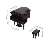 ORFOFE Miniatura Pianoforte con Sgabello in Decorazione e Casa delle Bambole Regalo per Amanti della Musica