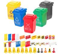 ORFOFE Modellini Mini Segnali Stradali in Plastica per Gioco Educativo di Simulazione con Segnali e Barriere Stradali Giocattolo Interattivo per Apprendimento Traffico Adatto Ragazzi e