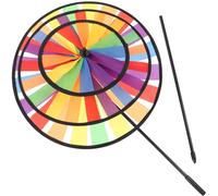 ORFOFE Mulino a Vento Arcobaleno Gigante a Tre Strati Resistente Girandola Decorativa da Giardino e Cortile Giocattolo Eolico Colorato per e Decorazione Esterna