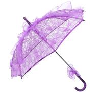 ORFOFE Ombrello Parasole in Pizzo Viola per Matrimonio 1 Pezzo Accessorio Fotografico Elegante per Sposa Decorazione per Festa e Tea Party Impugnatura Ergonomica