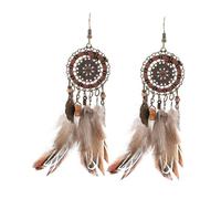 ORFOFE Orecchini Boho da Donna con Piume Pendenti Leggeri Gioielli Etnici Ispirati al Sogno Cattura Accessori Hippie per Viaggi e Feste