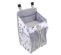 ORFOFE Organizer per Culle da Appendere con Tasche Porta Pannolini per Cameretta con Stampa Animali dello Zoo Contenitore Portaoggetti Sospeso per Fasciatoio e Lettino Tessuto Morbido
