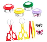 ORFOFE Osservazione Insetti con Barattolo Trasparente Ingranditore Pinzette e Clip Kit Interattivo per Studio Farfalle e Insetti all