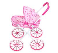 ORFOFE Passeggino per Bambole Pieghevole Rosa Ampio Spazio e Accessori, Giocattolo per Bambine per Gioco di Finzione e Sviluppo Motorio