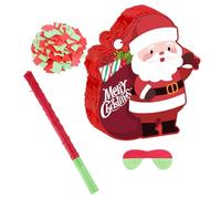 ORFOFE Piñata Natale Grande Babbo Natale Rosso con Bastone Cieca e Confetti Gioco Candy Festivo per Feste in Famiglia e Attività Scolastiche